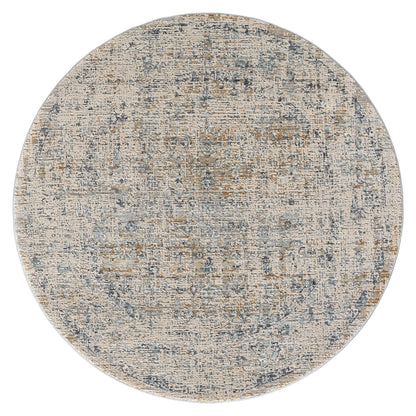 Aubrey 6738 Sand Abstract, Traditional Round Rug