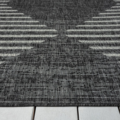 Alfresco 425 Ebony Indoor Outdoor Indoor/Outdoor, Flatweave Hallway Runner
