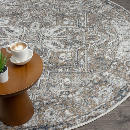 Easy 361 Earth Transitional Round Rug