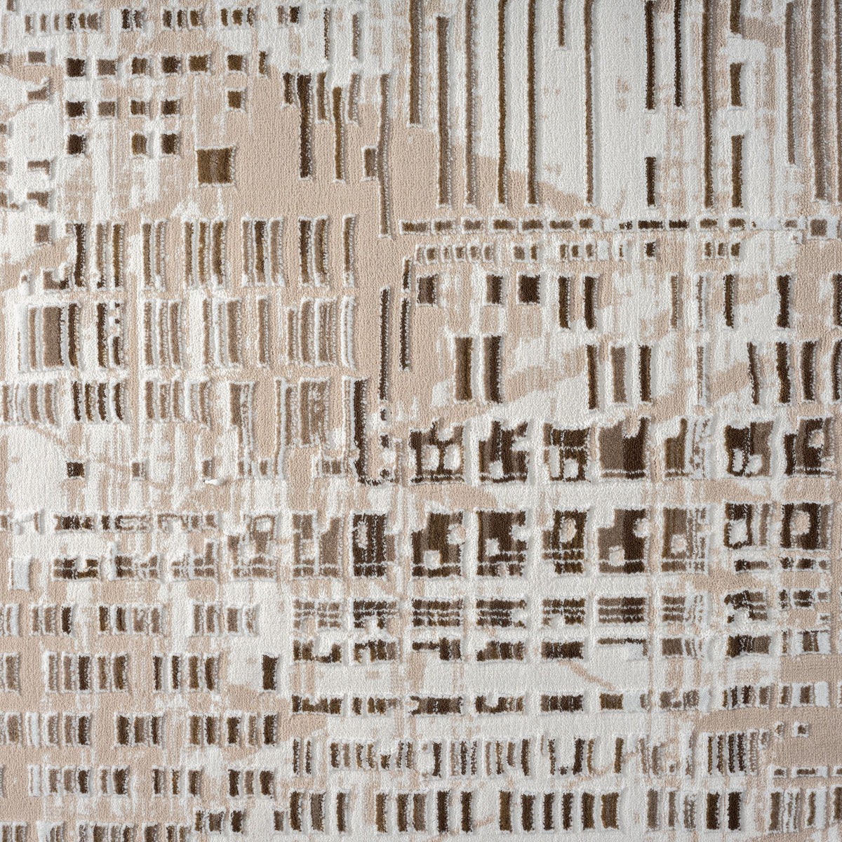 Fable 473 Taupe Abstract, Modern Hallway Runner