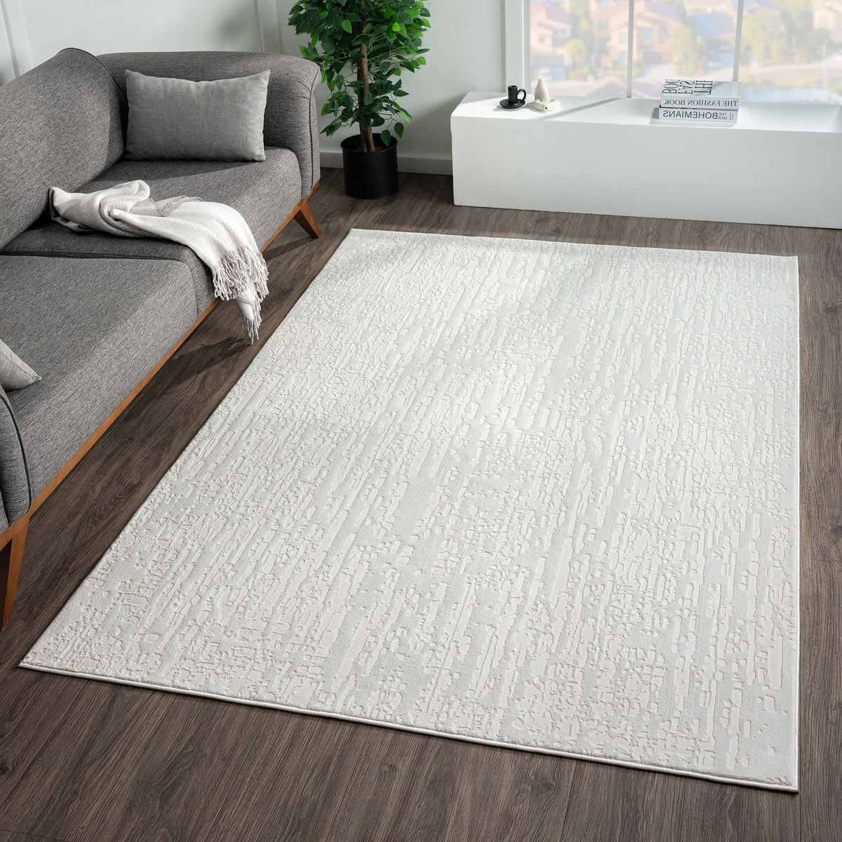 Fable 477 Pearl Abstract, Modern Rug