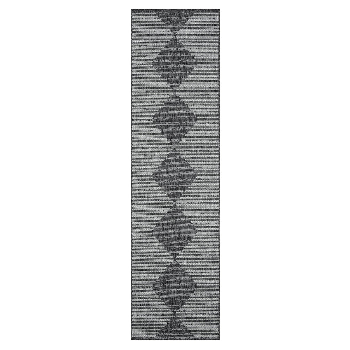 Alfresco 425 Ebony Indoor Outdoor Indoor/Outdoor, Flatweave Hallway Runner