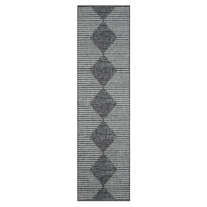 Alfresco 425 Ebony Indoor Outdoor Indoor/Outdoor, Flatweave Hallway Runner