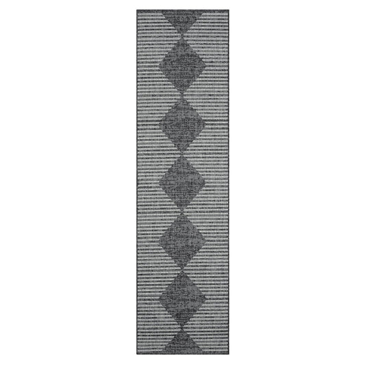 Alfresco 425 Ebony Indoor Outdoor Indoor/Outdoor, Flatweave Hallway Runner
