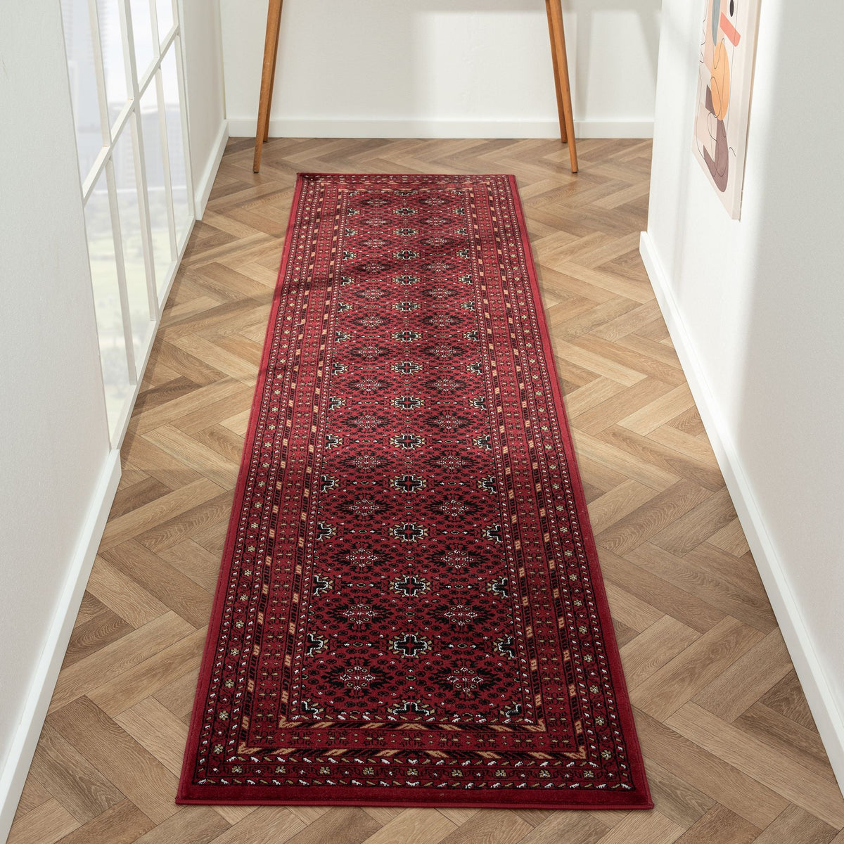 Royal 521 Red Traditional, Classic Hallway Runner