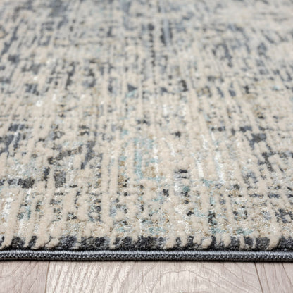 Aubrey 6739 Charcoal Abstract, Traditional Hallway Runner