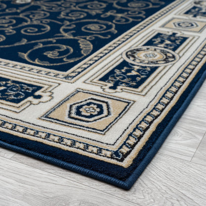 Estate 511 Navy Traditional, Classic Hallway Runner
