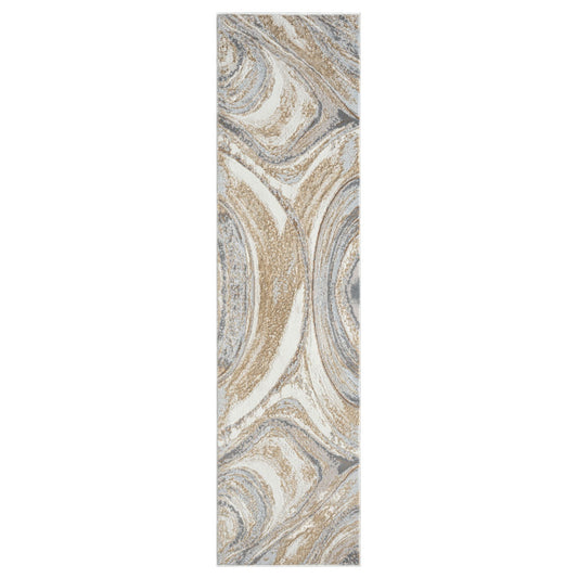 Amber 184 Sand Abstract, Geometric Hallway Runner
