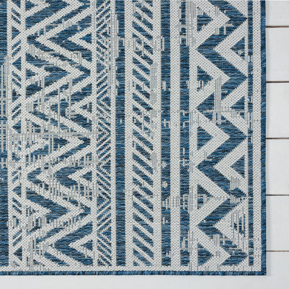 Patio 453 Frost Indoor Outdoor Indoor/Outdoor, Flatweave Hallway Runner