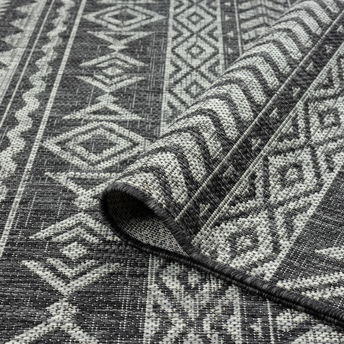 Alfresco 421 Charcoal Indoor Outdoor Indoor/Outdoor, Flatweave Rug