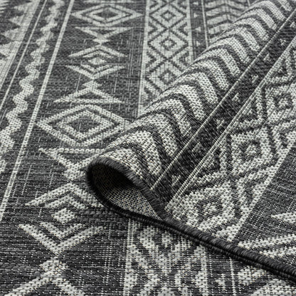 Alfresco 421 Charcoal Indoor Outdoor Indoor/Outdoor, Flatweave Rug
