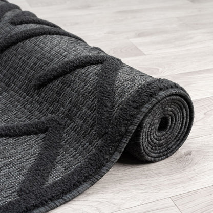 Calm 416 Charcoal Geometric Rug