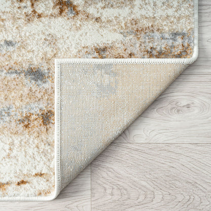 Amber 187 Taupe Abstract, Geometric Hallway Runner