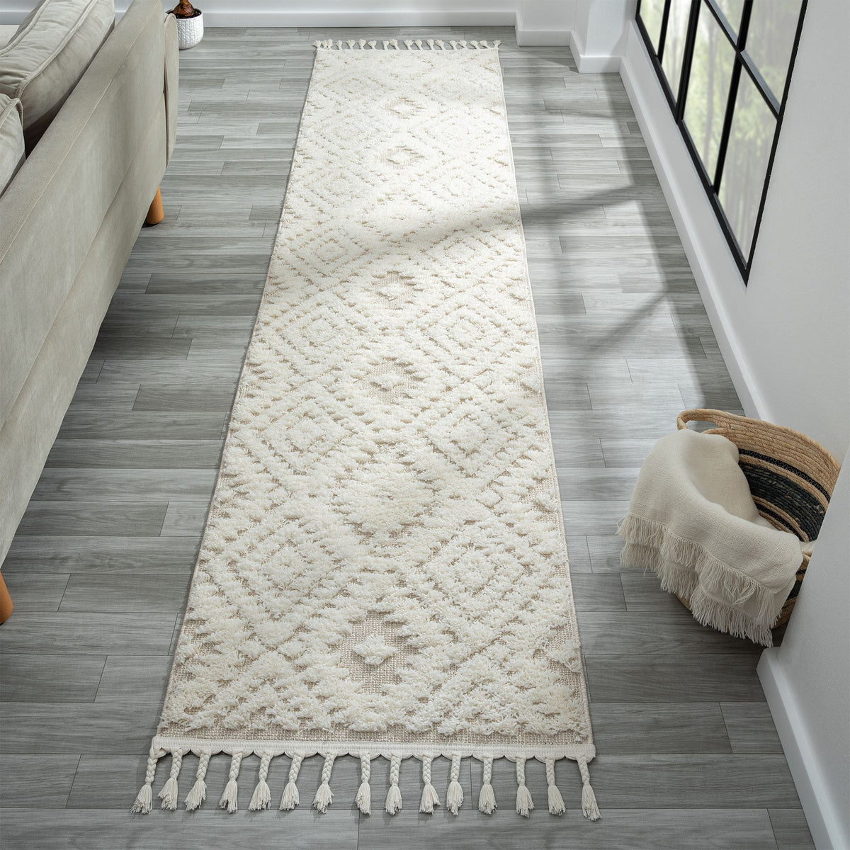 Cottage 548 Sand Geometric Hallway Runner