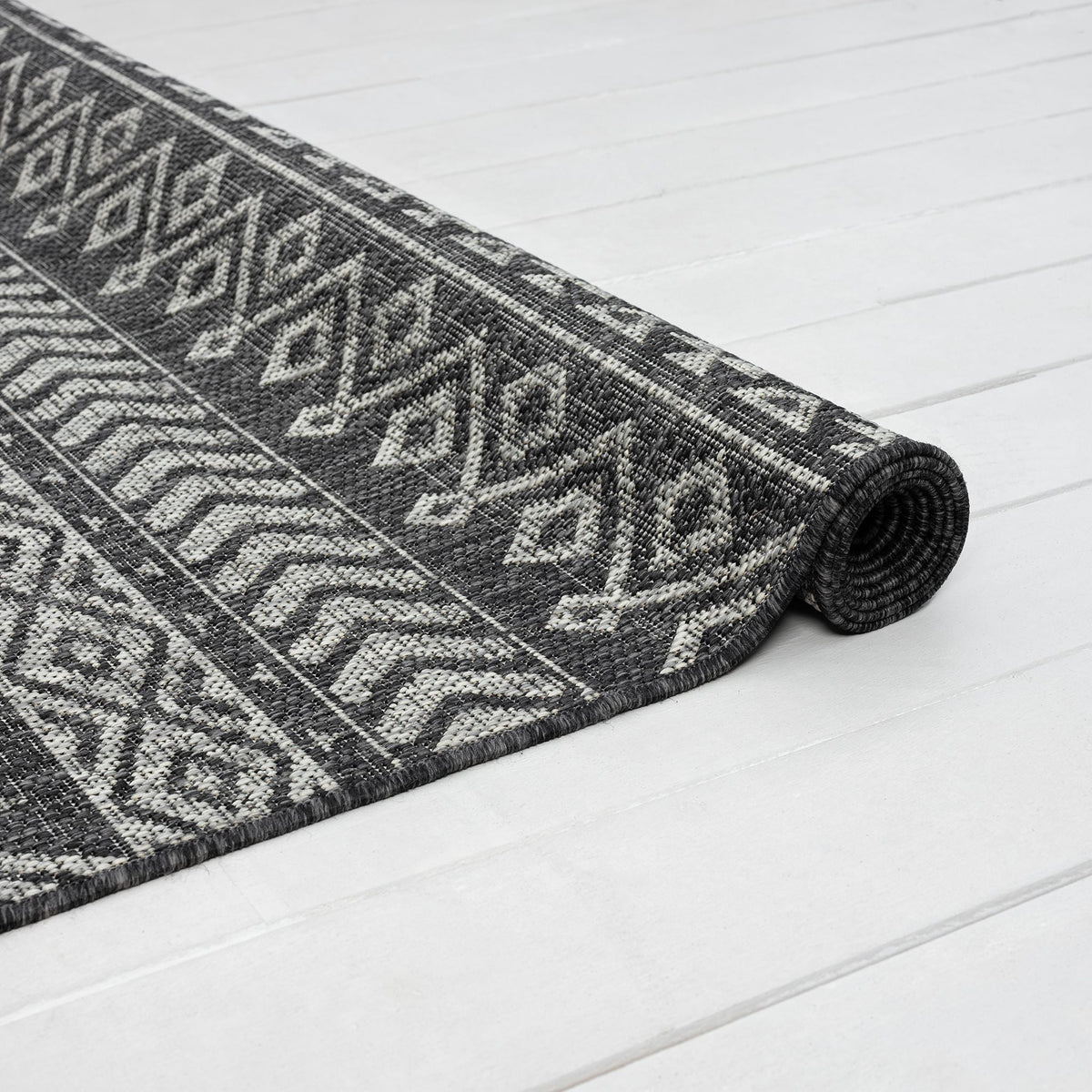 Alfresco 421 Charcoal Indoor Outdoor Indoor/Outdoor, Flatweave Rug