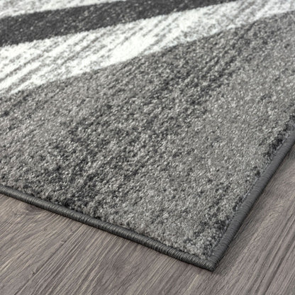 Adore 2317 Grey Abstract Hallway Runner
