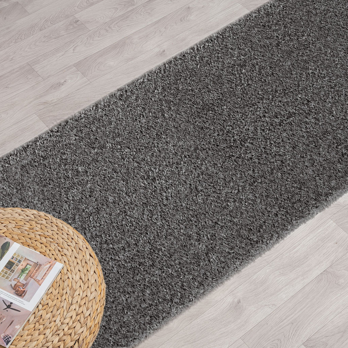 Fleecy 395 Ash Shaggy Hallway Runner