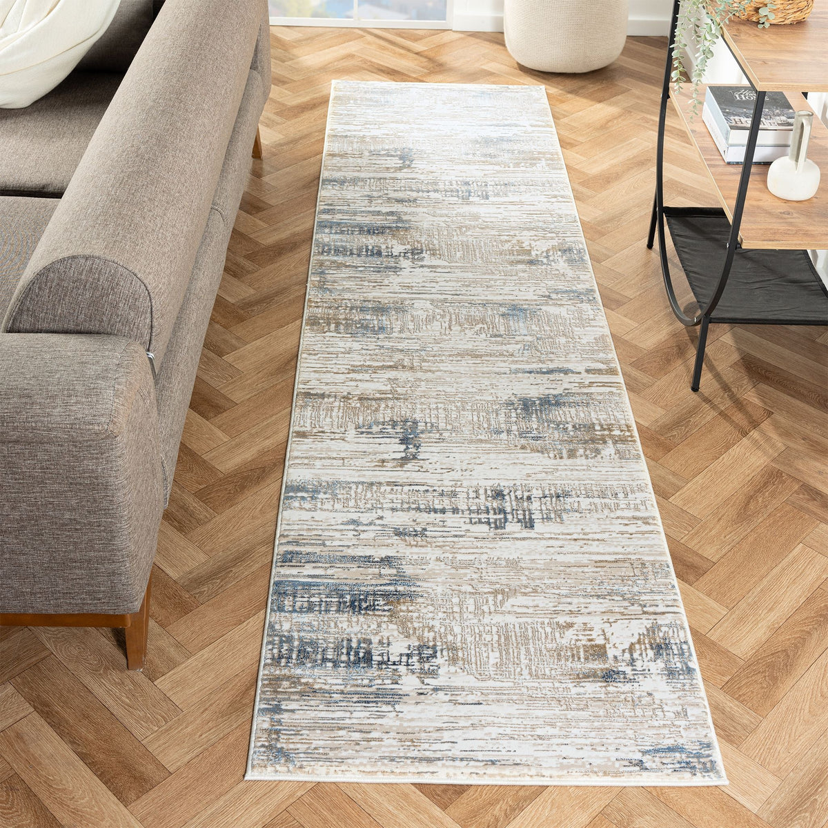 Fable 474 Stone Abstract, Modern Hallway Runner