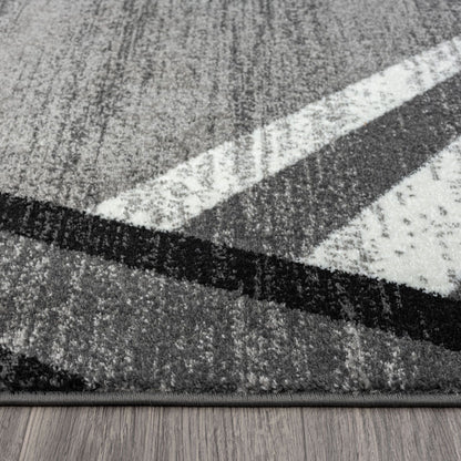 Adore 2317 Grey Abstract Hallway Runner