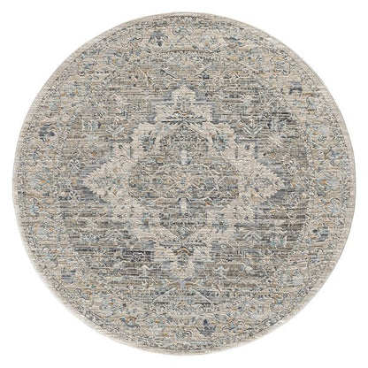 Aubrey 6753 Taupe Abstract, Traditional Round Rug