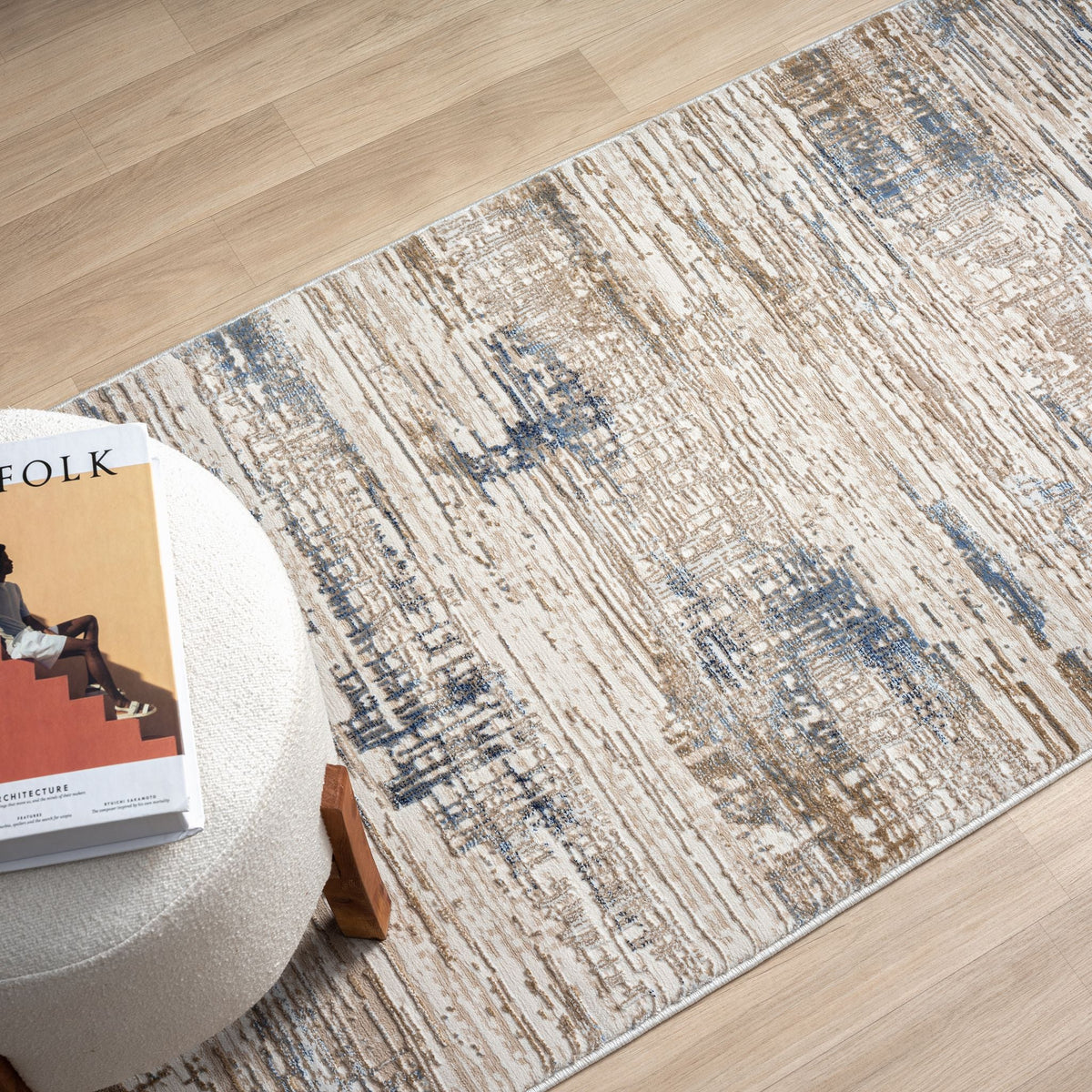 Fable 474 Stone Abstract, Modern Hallway Runner
