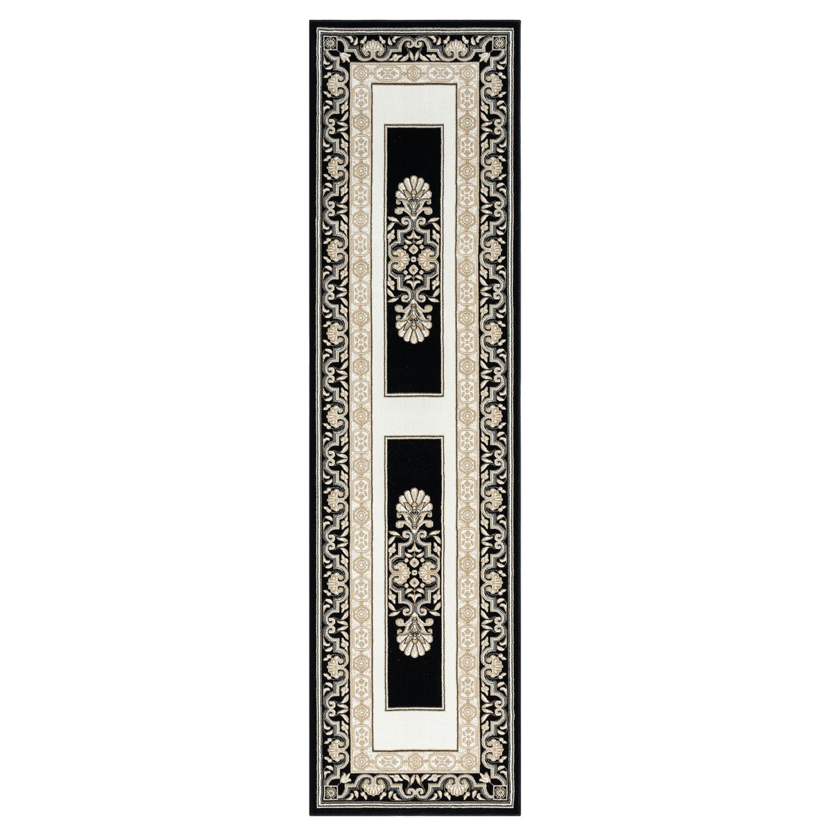 Royal 523 Black Traditional, Classic Hallway Runner