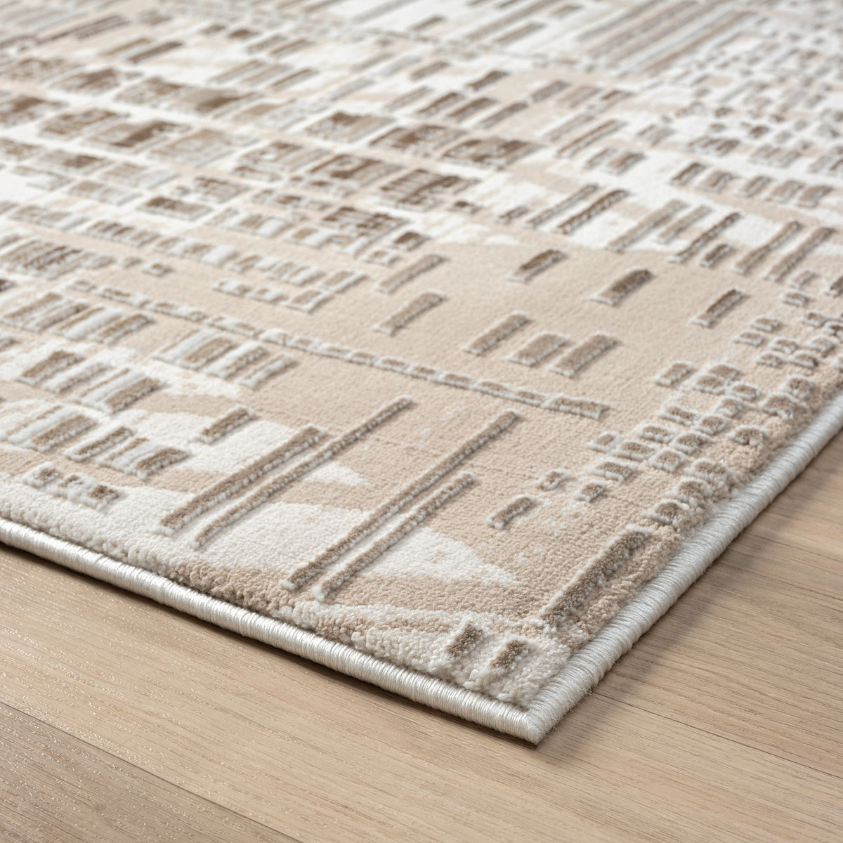 Fable 473 Taupe Abstract, Modern Rug