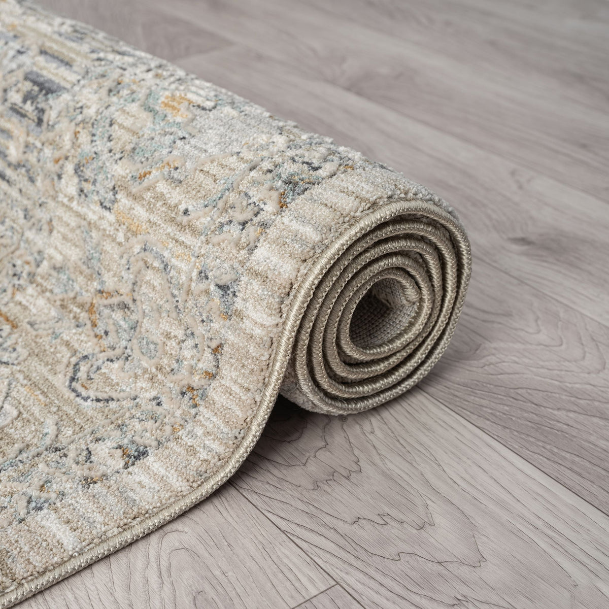 Aubrey 6753 Taupe Abstract, Traditional Hallway Runner