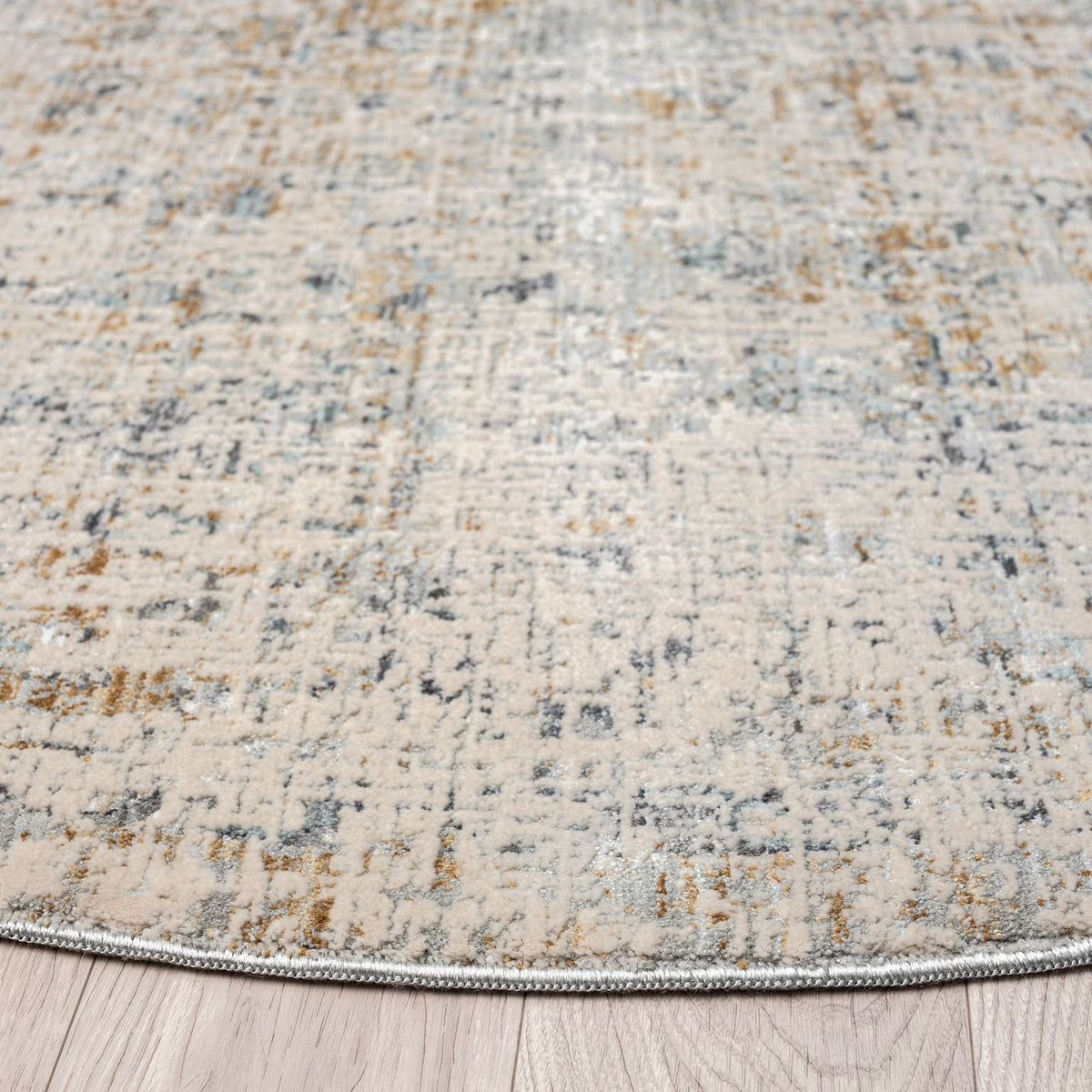 Aubrey 6738 Sand Abstract, Traditional Round Rug