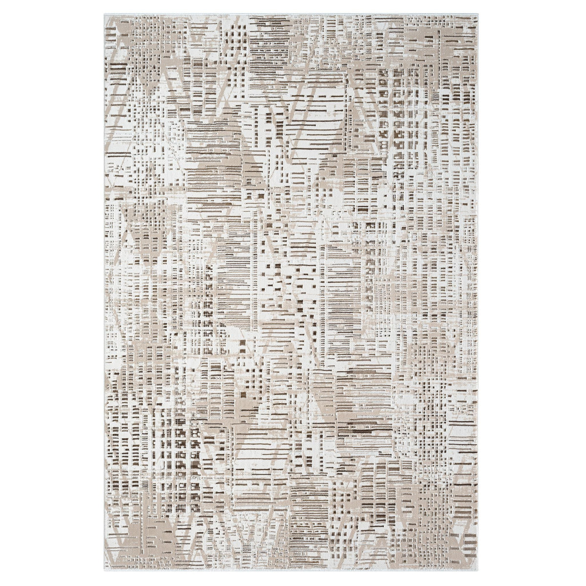 Fable 473 Taupe Abstract, Modern Rug