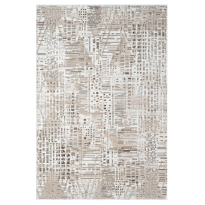 Fable 473 Taupe Abstract, Modern Rug