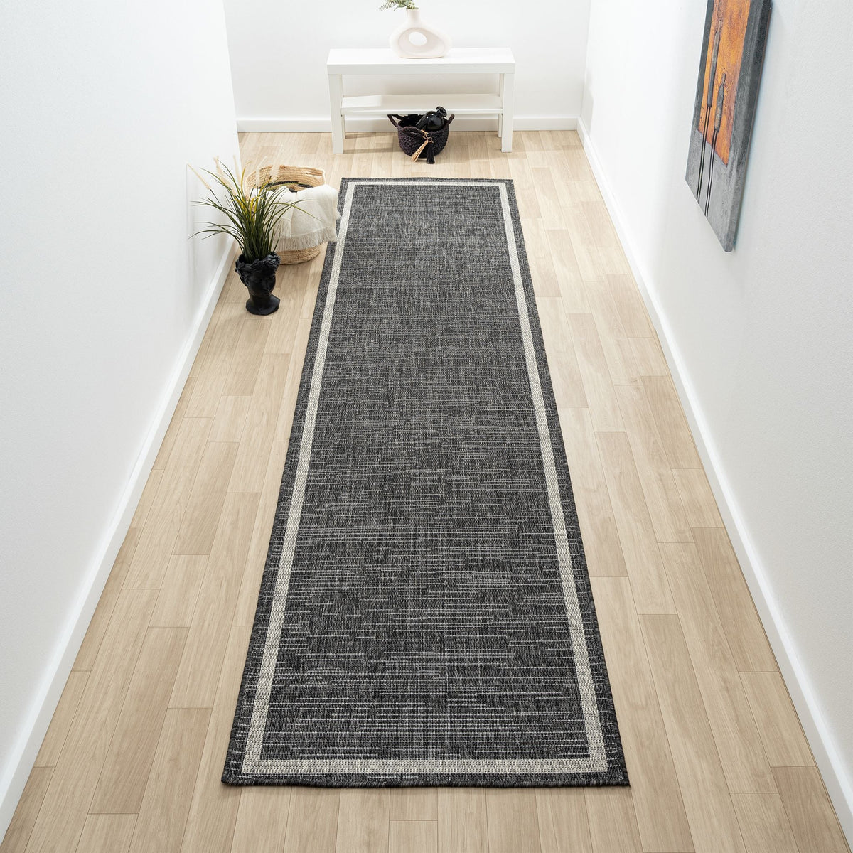 Alfresco 426 Shadow Indoor Outdoor Indoor/Outdoor, Flatweave Hallway Runner