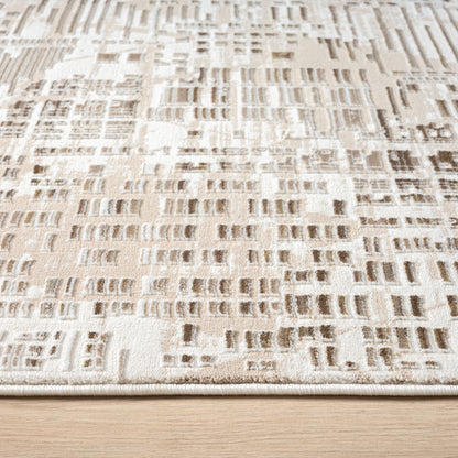 Fable 473 Taupe Abstract, Modern Rug