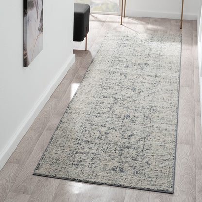 Aubrey 6739 Charcoal Abstract, Traditional Hallway Runner