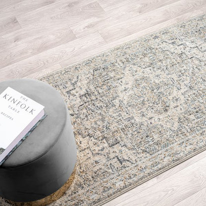 Aubrey 6753 Taupe Abstract, Traditional Hallway Runner