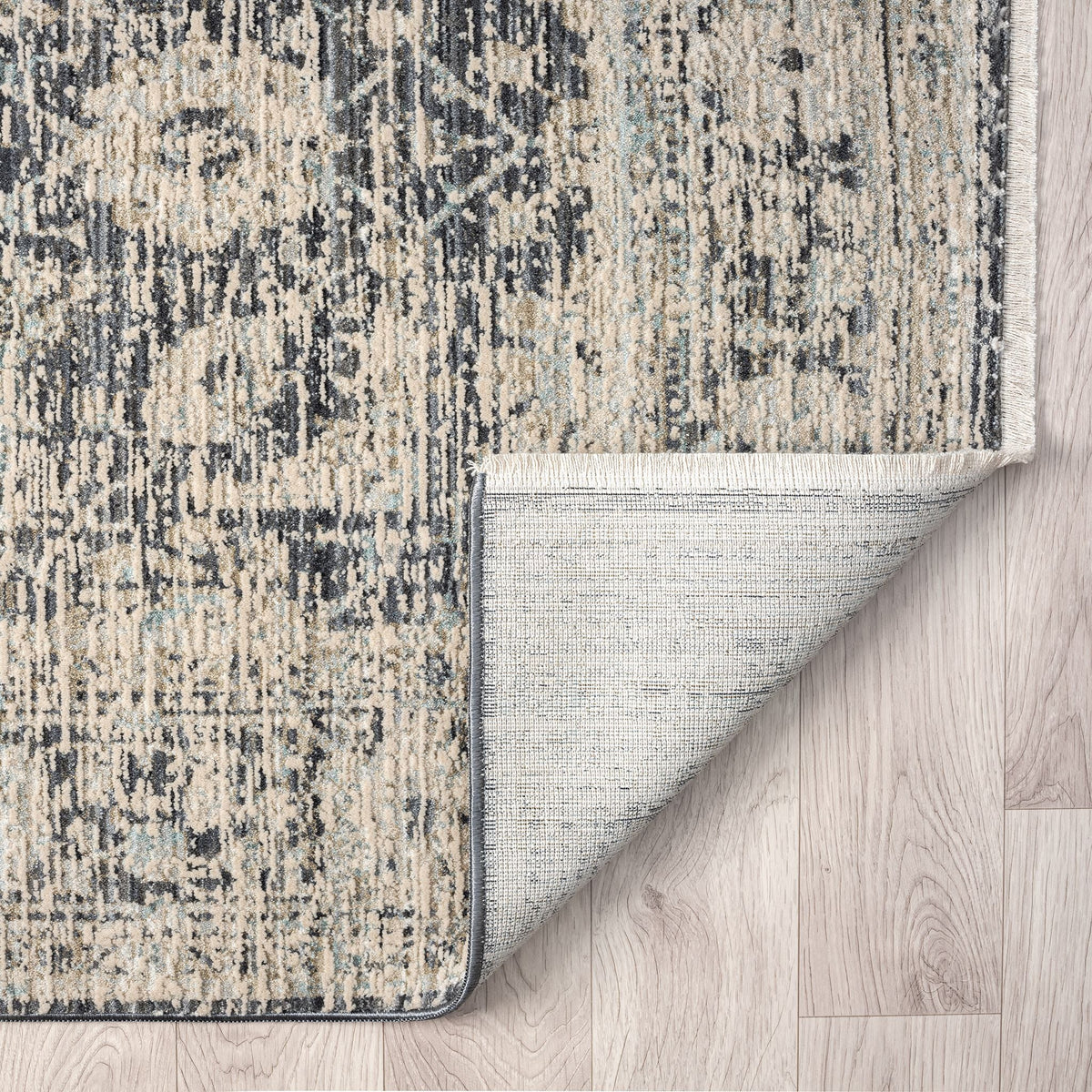 Aubrey 6739 Charcoal Abstract, Traditional Hallway Runner