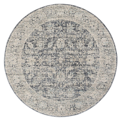 Aubrey 6739 Charcoal Abstract, Traditional Round Rug