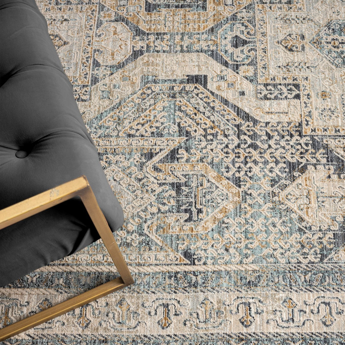 Aubrey 6752 Charcoal Abstract, Traditional Rug