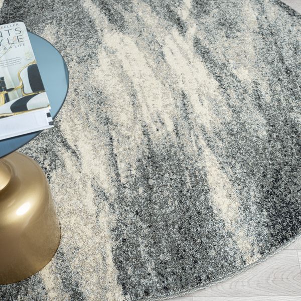 Astor 483 Ash Abstract Round Rug