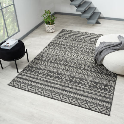 Alfresco 421 Charcoal Indoor Outdoor Indoor/Outdoor, Flatweave Rug