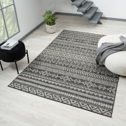 Alfresco 421 Charcoal Indoor Outdoor Indoor/Outdoor, Flatweave Rug