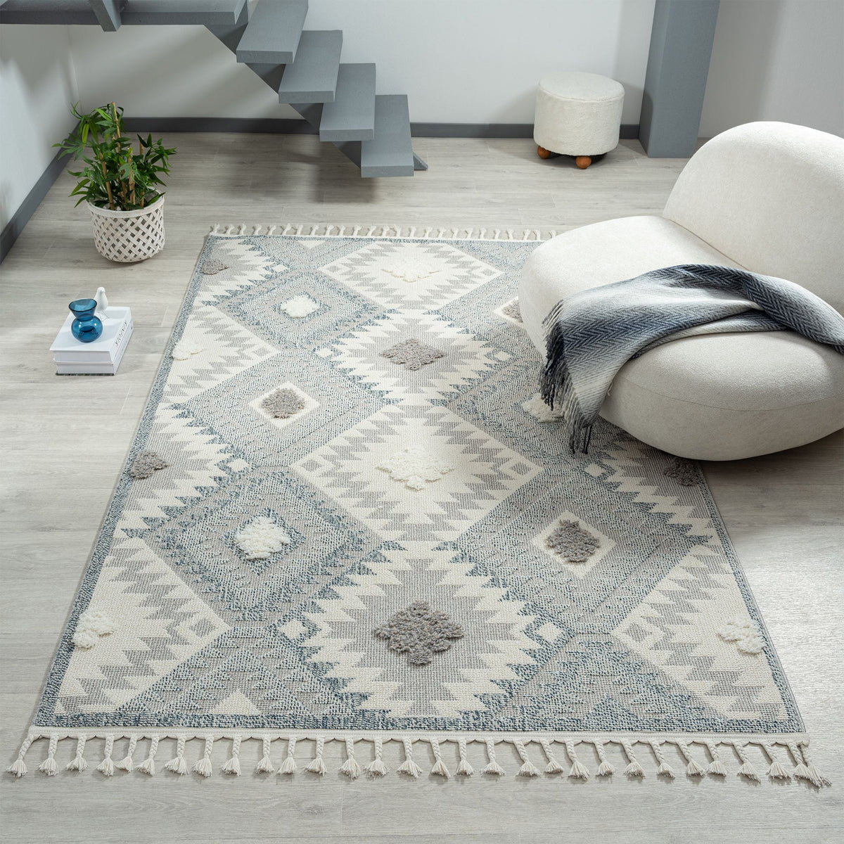 Cottage 543 Pebble Geometric Rug