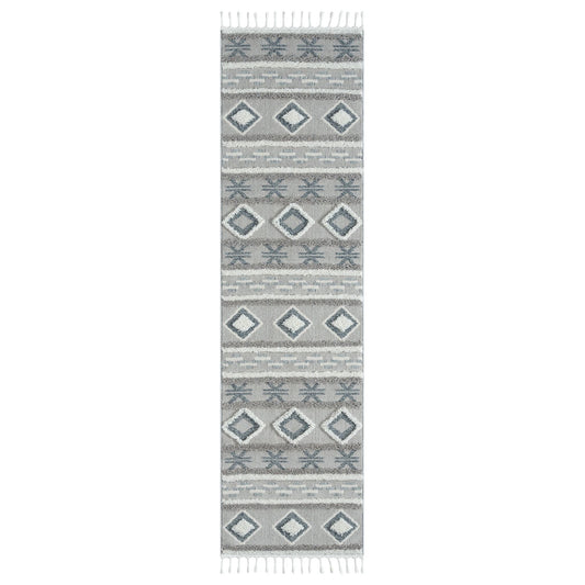 Cottage 546 Slate Geometric Hallway Runner