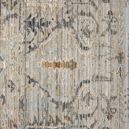 Aubrey 6755 Taupe Abstract, Traditional Hallway Runner