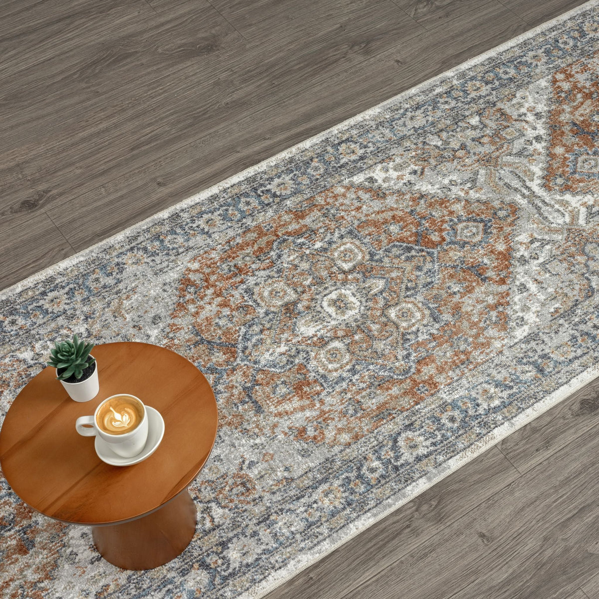 Easy 370 Aqua Transitional Hallway Runner