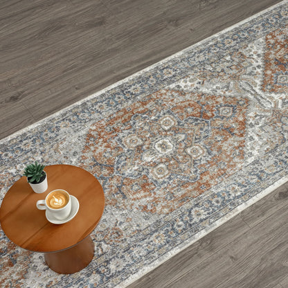 Easy 370 Aqua Transitional Hallway Runner