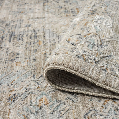 Aubrey 6753 Taupe Abstract, Traditional Hallway Runner