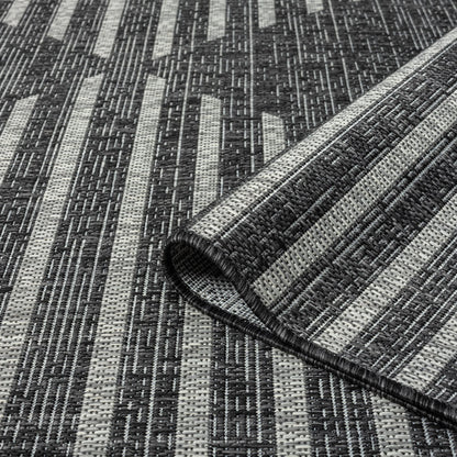 Alfresco 425 Ebony Indoor Outdoor Indoor/Outdoor, Flatweave Hallway Runner