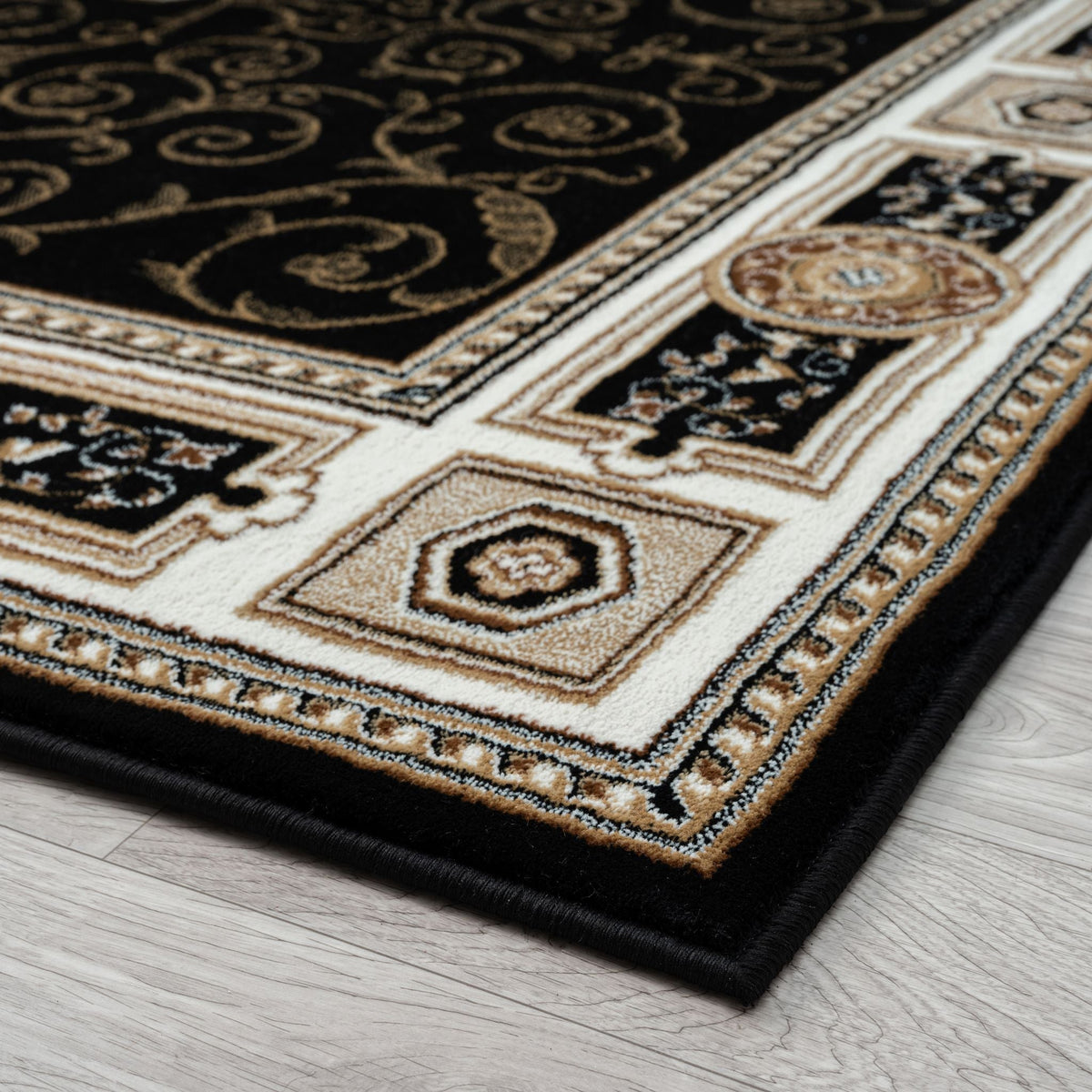 Estate 511 Black Traditional, Classic Hallway Runner