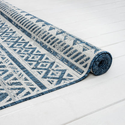 Patio 453 Frost Indoor Outdoor Indoor/Outdoor, Flatweave Hallway Runner